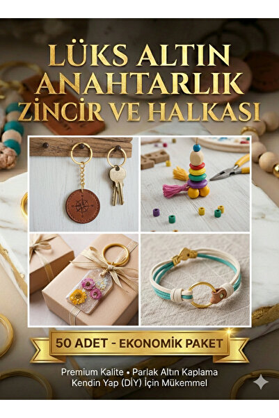 OMZ Inel pentru chei auriu 50 de bucăți Pachet ecologic Inel pentru chei cu l...