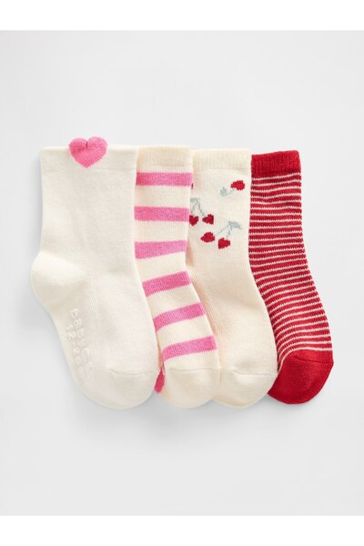 GAP Bebek Çok Renkli Crew Çorap (4’lü)