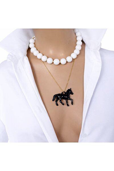 Sinem Şanlı Atelier Colorful Acrylic Beads & Steel Chain Double Necklace Set ...