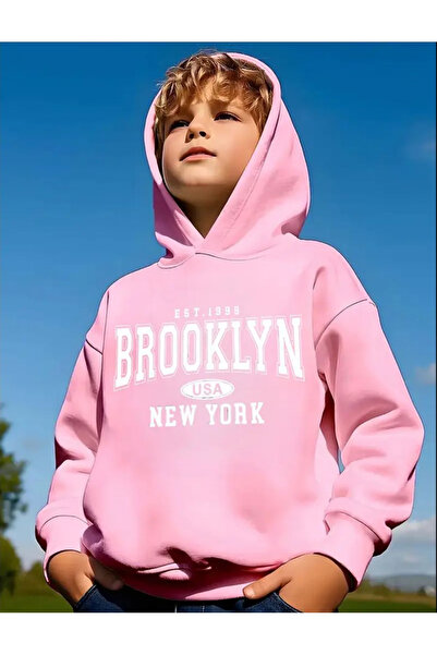 Baxia KıZ ERKEK Çocuk BROOKLYN BaskıLI Kapşonlu Sweatshirt HOODİE YENİ SEZON