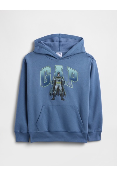 GAP Erkek Çocuk Mavi WB™ Batman Sweatshirt Logo Sweatshirt