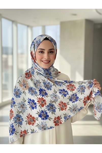 Sinem Modern Piliseli Çiçekli Çok Renkli Şal