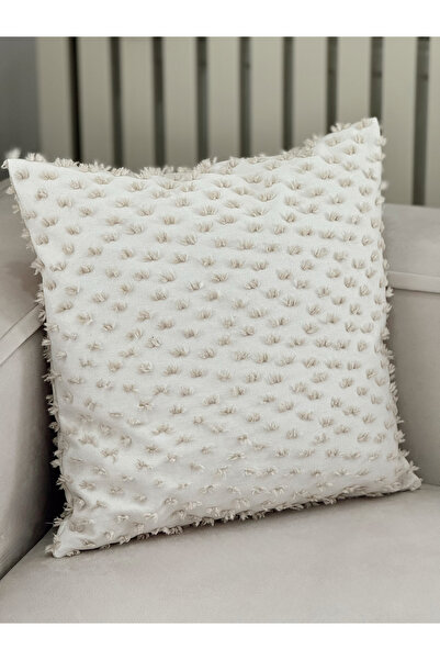 AYSA HOME DECOR Node Ecru&Beige Single Throw Pillow Cover
