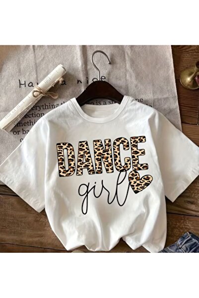 herkesemoda Dance Girl Print Detaliat basic tricou