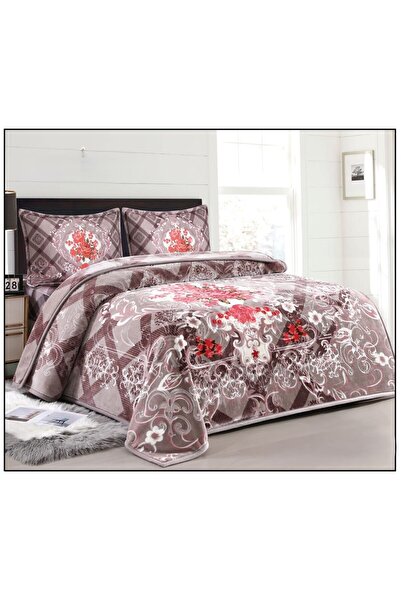 Moon Double blanket set, embossed and floral pattern, 4 pieces, luxurious and...