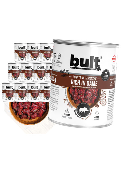 Other MOKRA KARMA DLA PSA BULT PUSZKA BOGATA W DZICZYZNĘ ZESTAW 12x800G