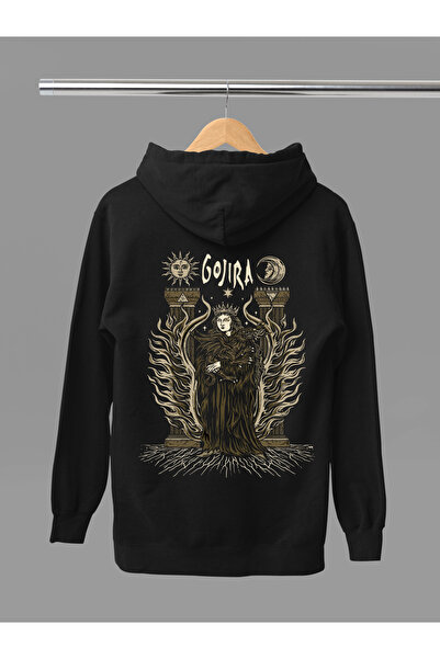 MAGORS سترة روك قطنية مطبوعة بأكمام طويلة من GOJIRA مبطن بالصوف 3 YARN HOODED...