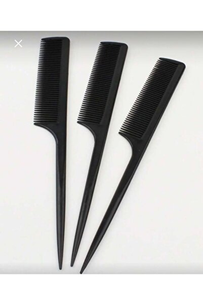 YURISH Comb Set 3 Pieces Black Crepe Hair Parting Comb