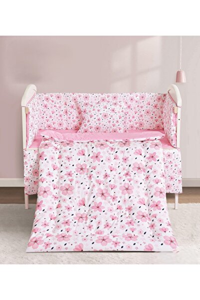 Red Rose مفرش سرير حواجز سرير اطفال 5 قطع صيفي ليمنح طفلك الراحة من المايكروف...