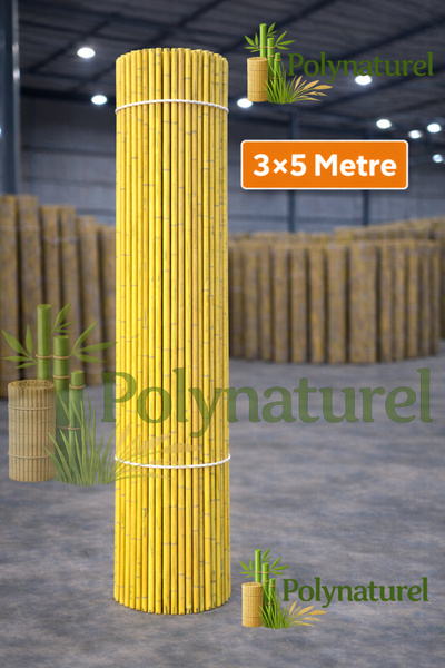polynaturel Kamış Çit Bambu Çit Hasır Doğal 3,00 X 5,00 Metre