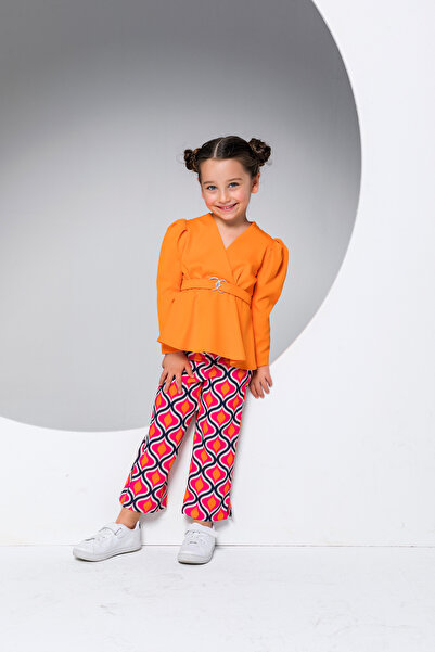 incity Girl's Stylish Blouse with Wrap Collar and Belt - New Season