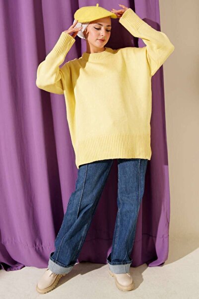 TrendParis Round Neck Basic Oversized Knitwear Sweater