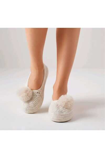 Metuche Accessories Çeyizlik, Bohçalık, Hediyelik Krem Ponponlu Ve Tabanlıklı...