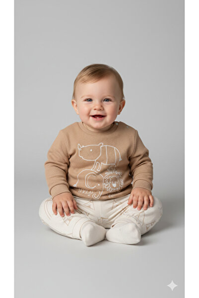 AYS مجموعة من قطعتين من القطن الناعم بتصميم حيوانات مطبوع