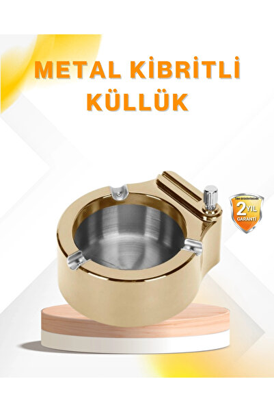 Epilons ولاعة مدمجة مع منفضة سجائر قابلة لإعادة التعبئة بهيكل معدني ZENVİA-4567