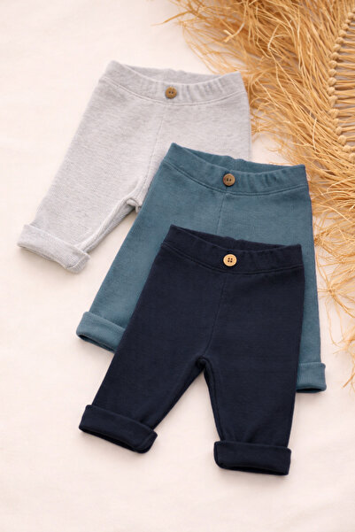 HK HOPKİDS Set de 3 colanți pentru bebeluși și copii, din bumbac, elastici, p...