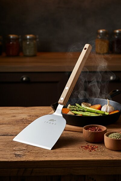 IVORY Bambu saplı Çelik spatula