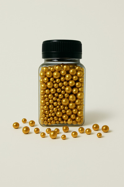 şekers hayatınıza renk katan tatlar Altın Metalik Dekoratif Boncuk Şeker 100gr