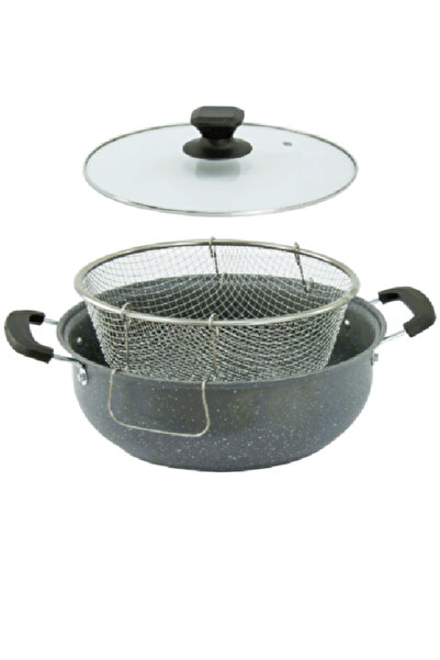 Smart Kitchen 24cm non-stick frying pan and cooking pot with a mesh oil drainer