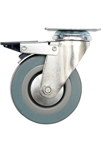 Other 100mm swivel castor with grey rubber and brake 87383 VOREL