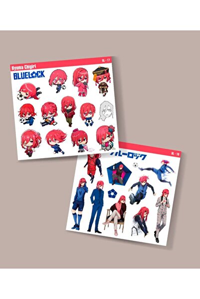 MiniThingsArt BlueLock-Hyoma Chigiri-parlak kağıt -2li sticker set-telefon sü...