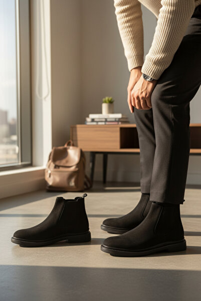 enoch Hakiki Deri Fermuarsız Lastikli Chelsea Erkek Bot