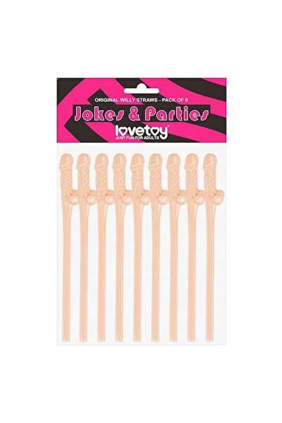 LOVETOY Top Bottom Set of 9 drinking straws, Lovetoy, Willy straws