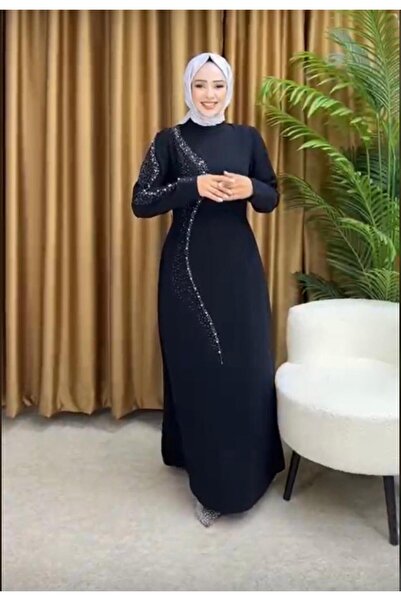 EZEL Plus Size Stone Embellished Crepe Dress