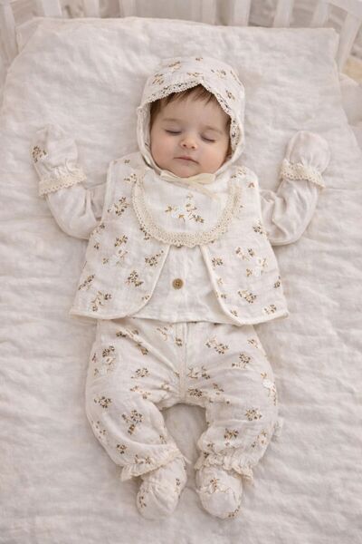 My Babies Label Kız Bebek Yeni Doğan 10'lu Battaniyeli Müslin Kumaş Hastane Ç...