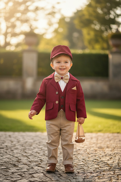 GabrielleBebe Costum Stofa Subtire Bordeaux