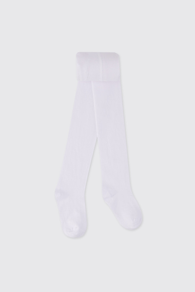 Panço Kız Çocuk Pamuklu Beyaz Külotlu Çorap