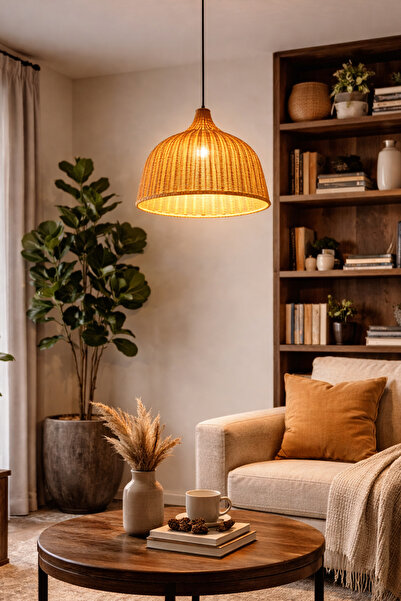 Forever Aydınlatma B-2 Modern Rattan, Model Yatak Odası, Salon, Mutfak Oturma...