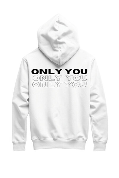 VANTINA Unisex Only You Sırt Printed Hooded Sweatshirt