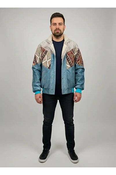 CANMODA (7731) Recien Fur Collar Vintage Aztec Jacket Oversized 90S Coat Larg...