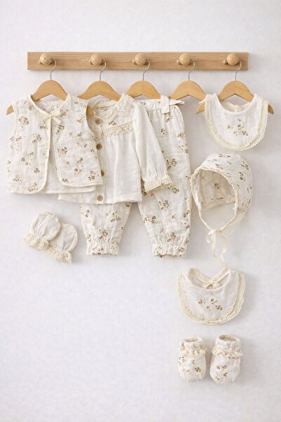 My Babies Label Kız Bebek Yeni Doğan 10'lu Battaniyeli Müslin Kumaş Hastane Ç...