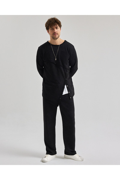 BABBOSS 2 iplik Uzun Kollu Asimetrik Sweat