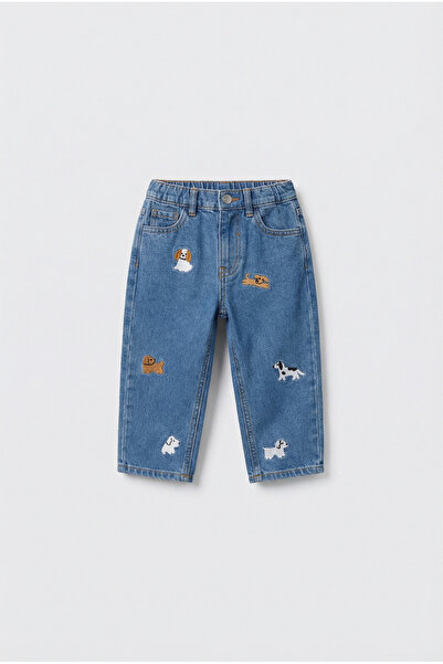 Magu Pantaloni din denim albastru pentru băieți, căptușiți cu bumbac – cu bro...