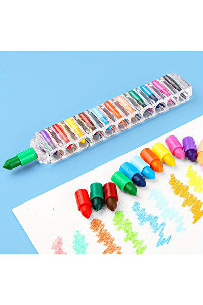 NaSaDAN Yumurtlayan Mum Boya 12 Renk (TEKLİ) | Kristal Gövdeli Renkli Mum Boy...