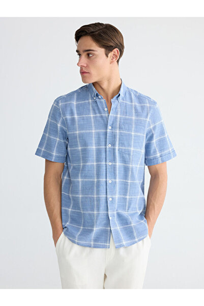 LC Waikiki MG TRENDEN ΕΚΠΛΗΚΤΙΚΕΣ ΠΡΟΣΦΟΡΕΣ Ανδρικό πουκάμισο Indigo με κανον...