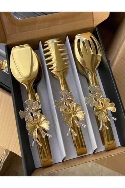 LEONEV 3-Piece Tongs Set 21 cm