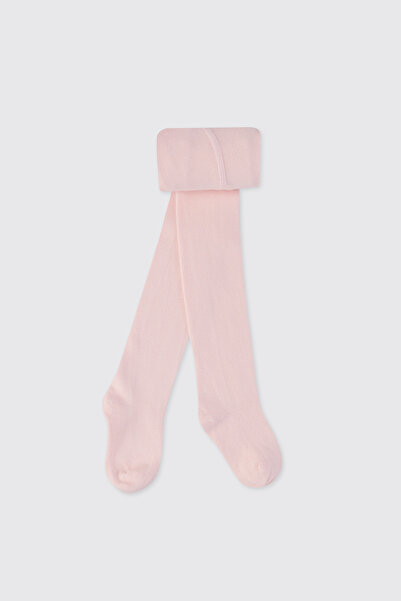Panço Kız Çocuk Pamuklu Pembe Külotlu Çorap