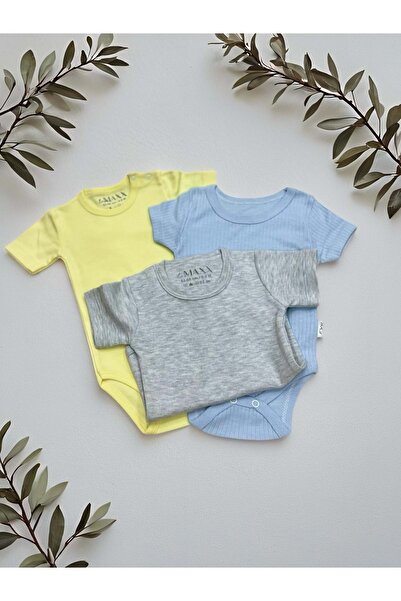 RYZE ÇOCUK Half Sleeve Triple Baby Clothes Set Blue