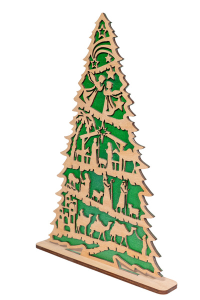 Amco Wooden Christmas Tree – Nativity Scene, 35x24 cm