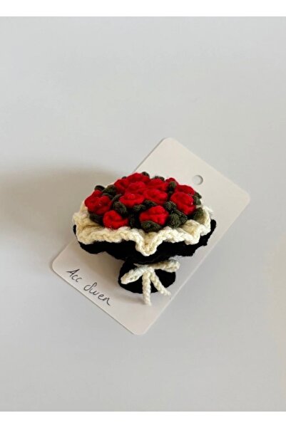 acc swen Mini Knitted Rose Bouquet Keychain (1 Piece)