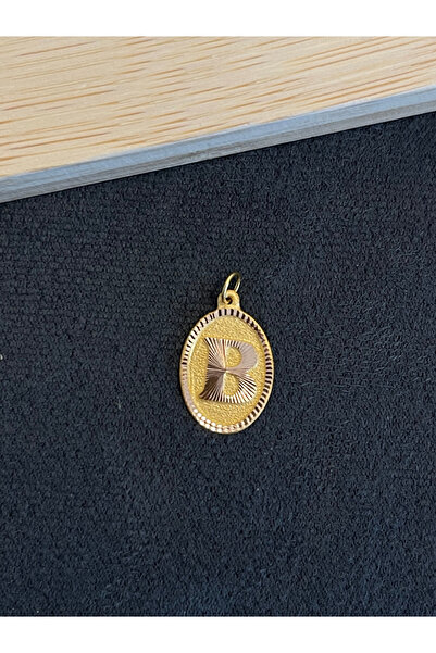 Rupen Kraft 14 Ayar Altın Harfli Kolye Ucu Klasik Model B Harfi Altın Kolye Ucu