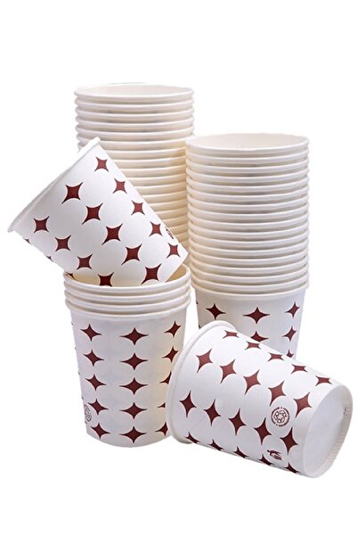 by burcu doğan 50 Adet Kağıt Karton Bardak Sıcak Soğuk Içecek Için Dayanıklı