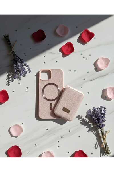 KumOziShop iPhone 16 PRO Uyumlu MagSafe ve Mıknatıs Özellikli Taşlı Cüzdanlı ...