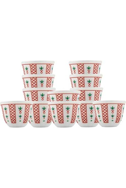 ALSAIF KITCHEN Badawi Red Coffee Cups 12 Pieces