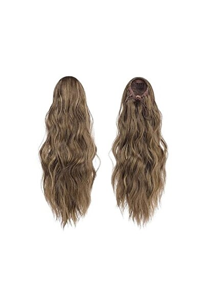 Feshfen - Extensie de păr, coadă de cal sintetică ondulată, blond auriu, 45 c...