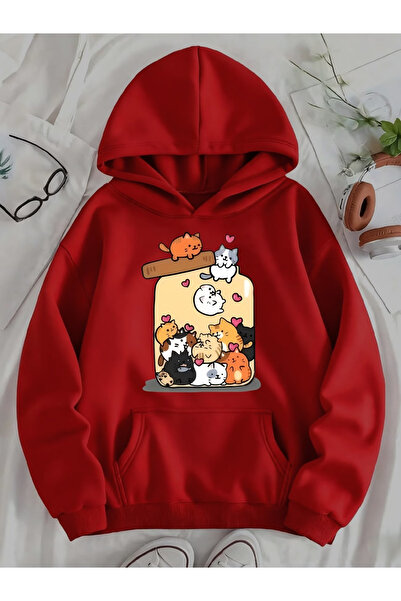 ALEYZA MODA Unisex animal print Oversized Hooded sweatshirt